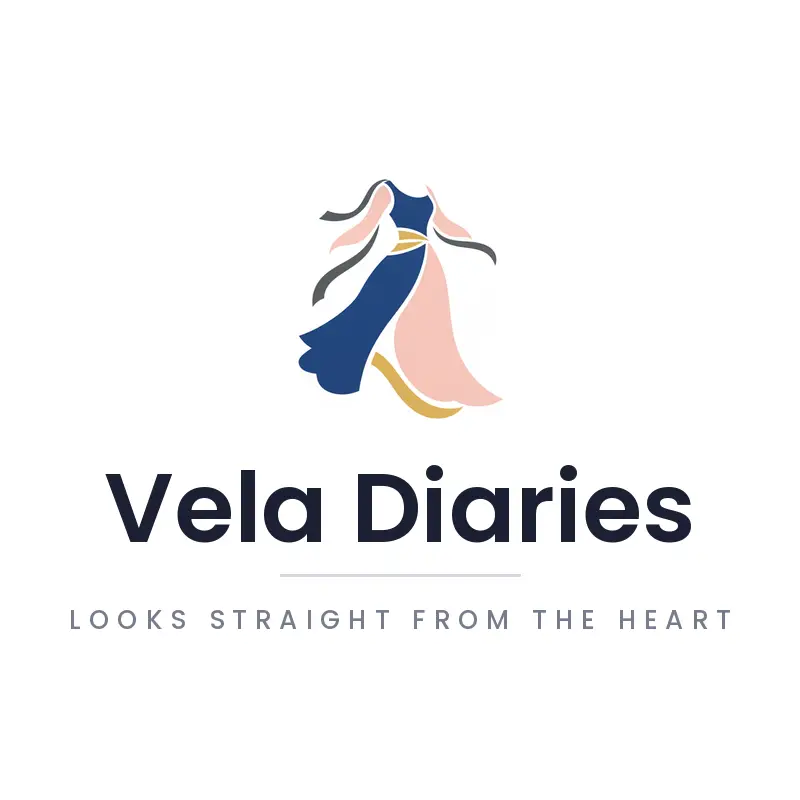 An elegant dress silhouette drawn as a fashion blog logo in a minimal style