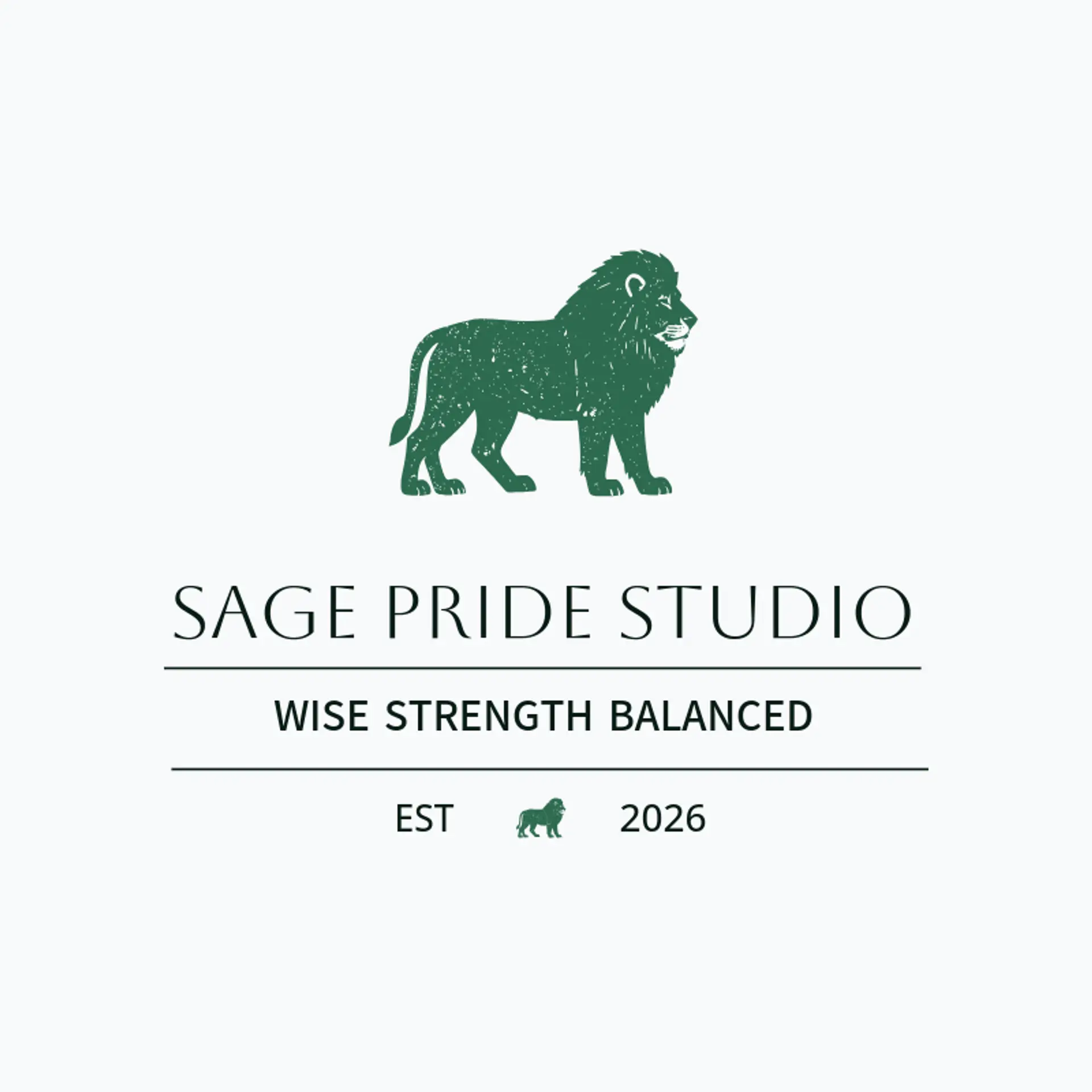 Sage Pride Studio logo for lion