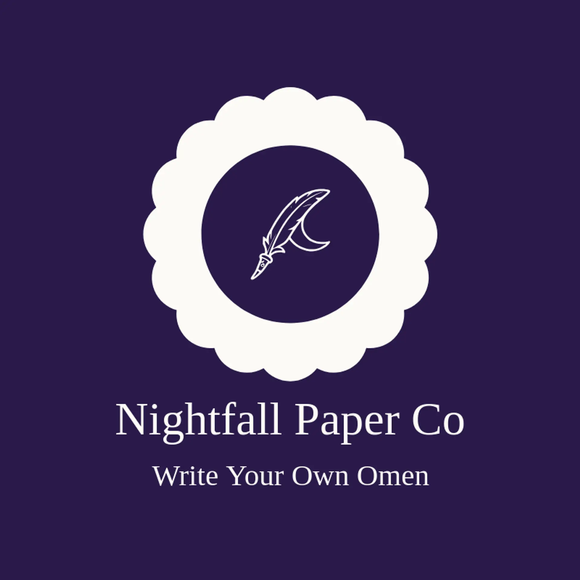 Nightfall Paper Co logo for gothic