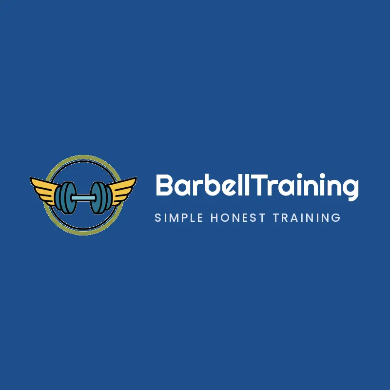 Retro winged dumbbell logo for BarbellTraining