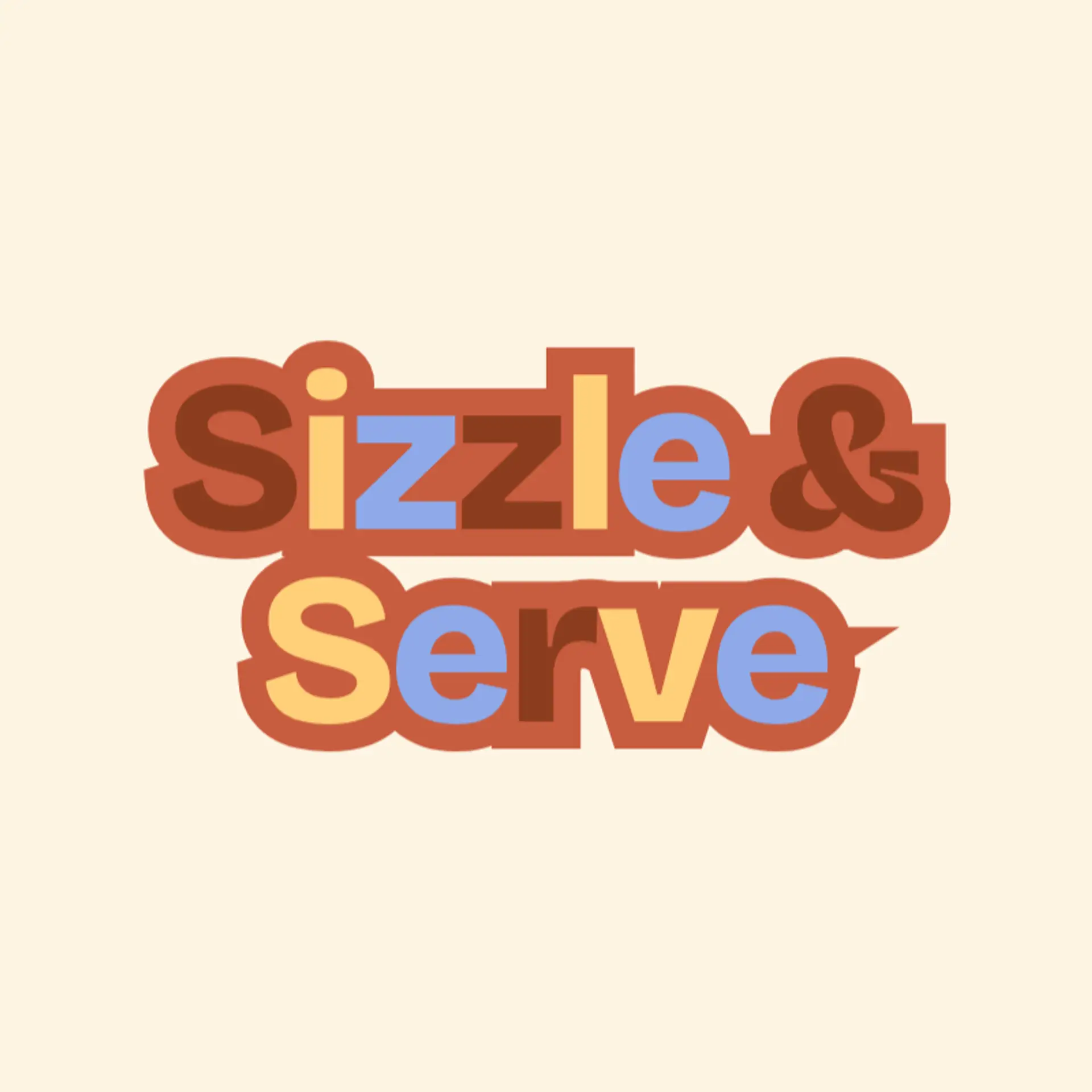Sizzle & Serve logo for bbq restaurant