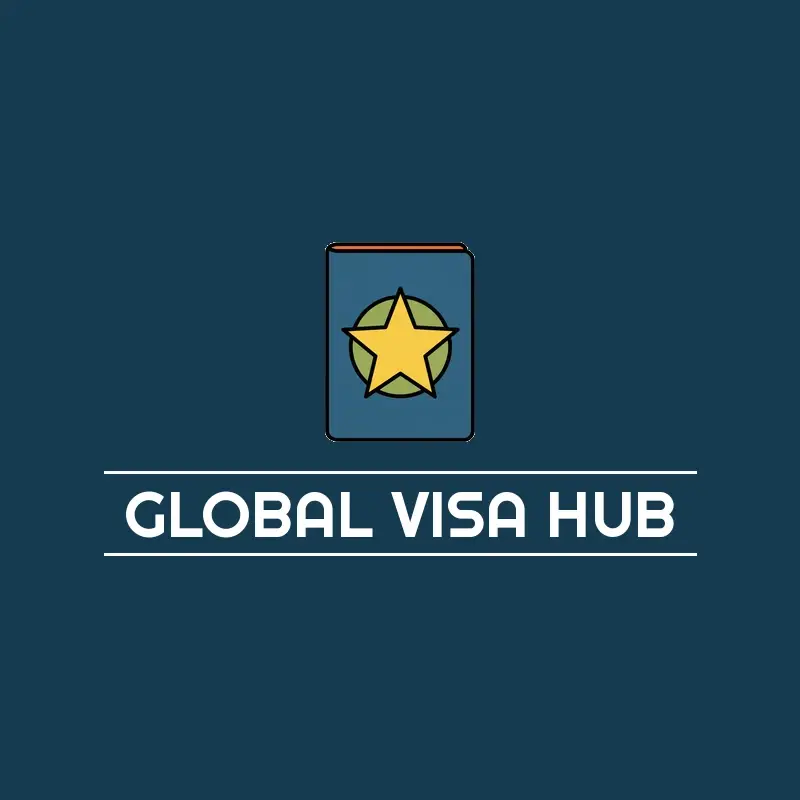 The travel name Global Visa Hub as a branded logo in a retro style