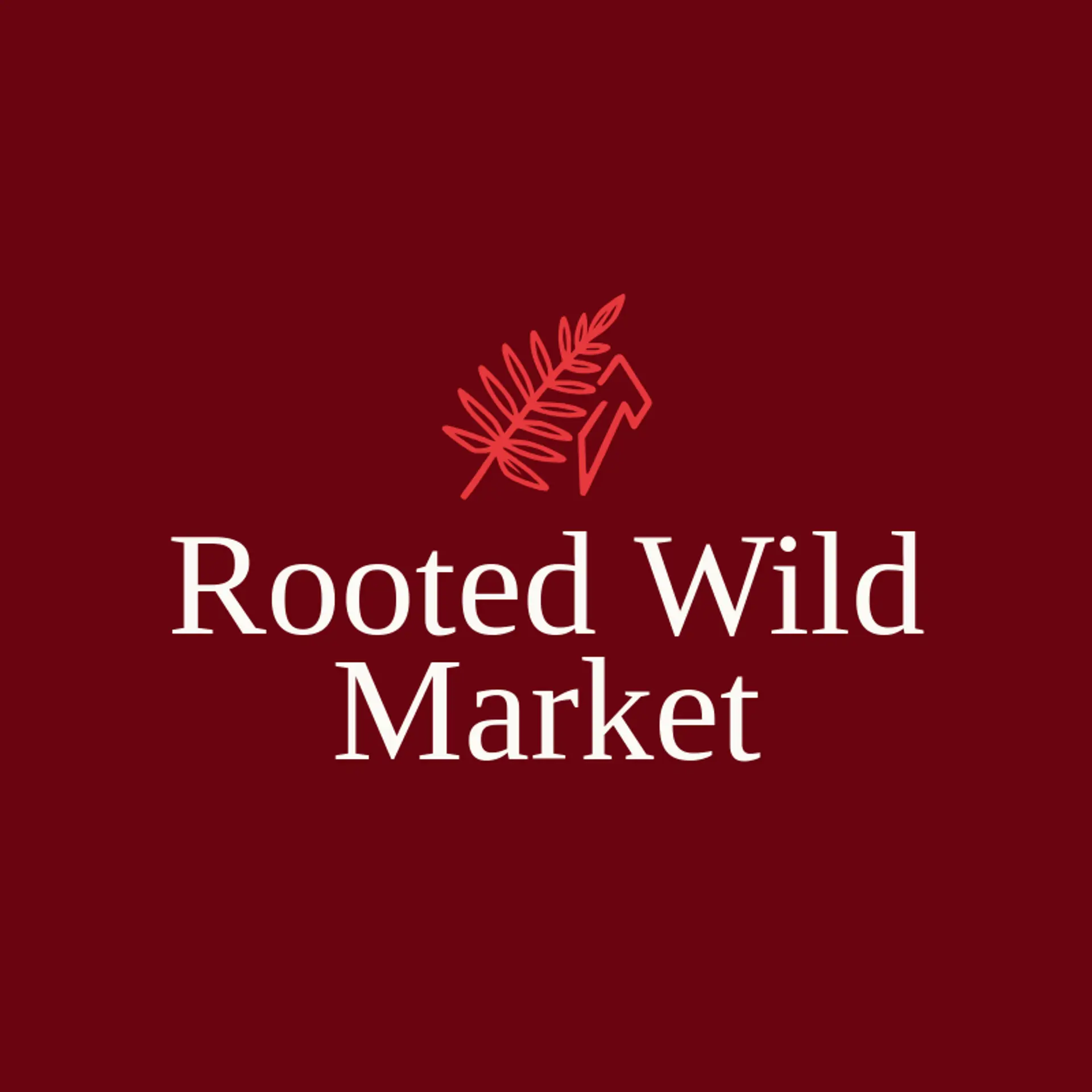Rooted Wild Market logo for fern