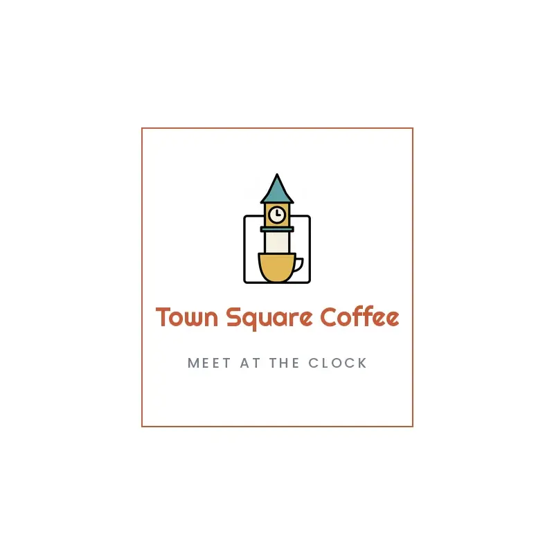 The cafe name Town Square Coffee as a branded logo in a retro style