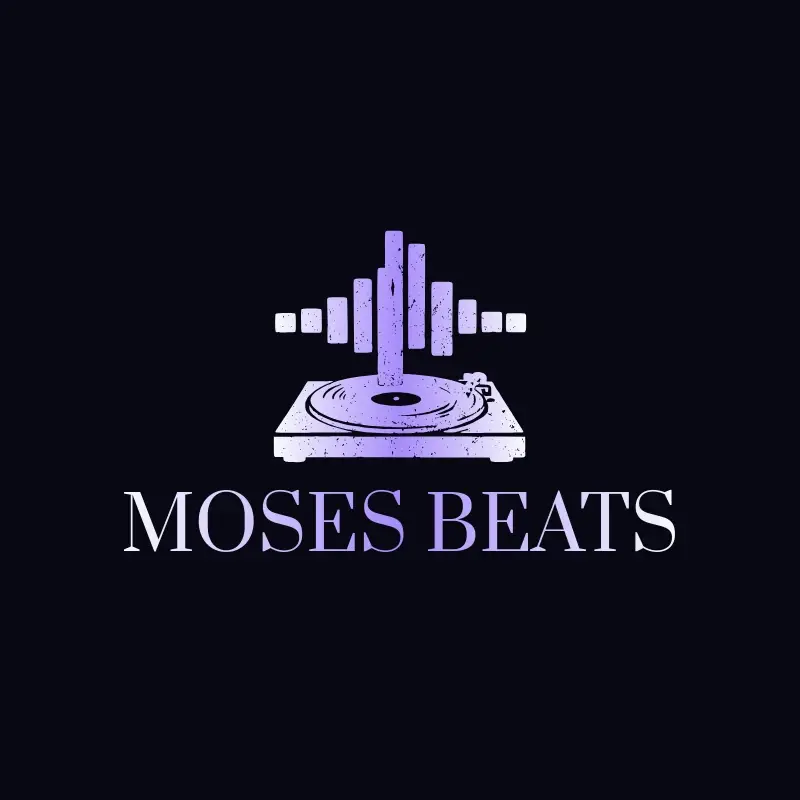 The stage name Moses Beats as a branded logo with a color icon