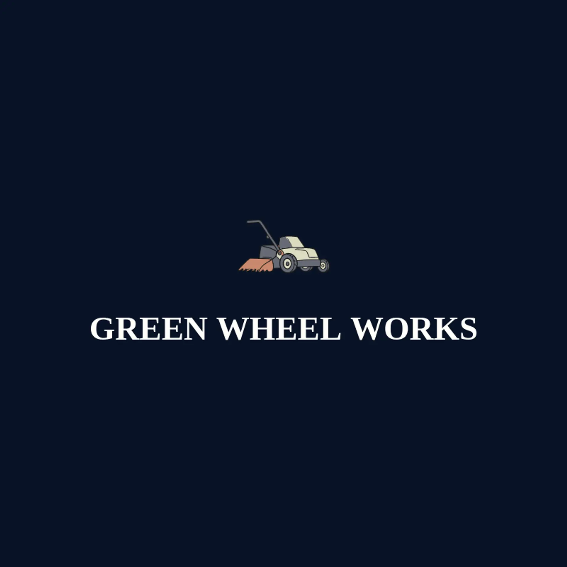 Green Wheel Works logo for lawn mower