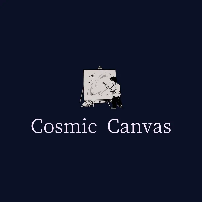 The artist name Cosmic Canvas as a branded logo with a single color icon