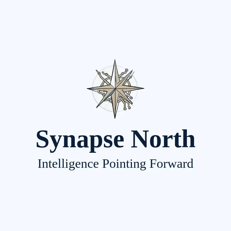 The tech company name Synapse North as a branded logo with a color icon