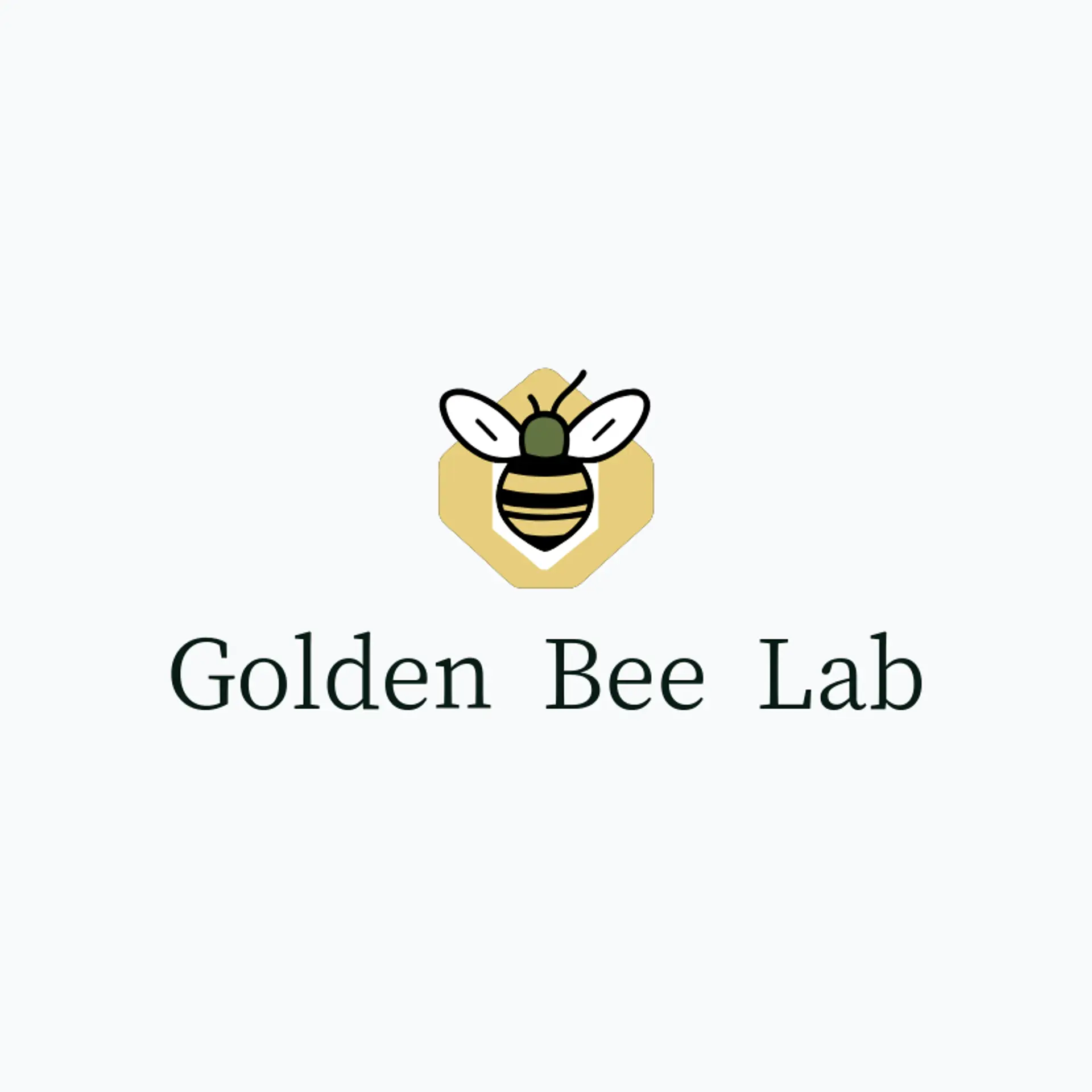Golden Bee Lab logo for hexagon