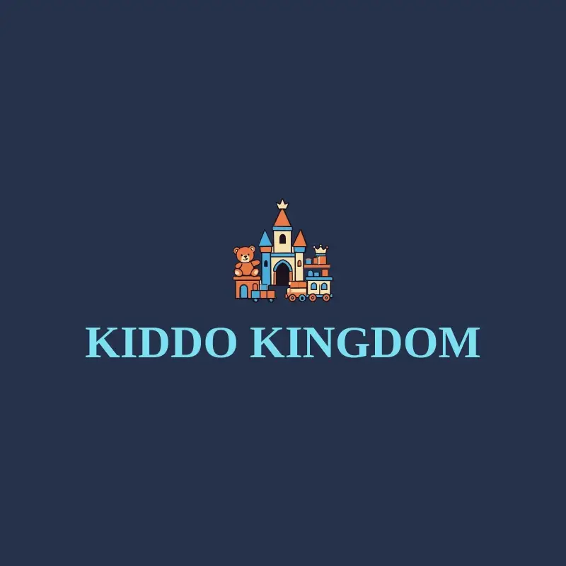 The toy company name Kiddo Kingdom as a branded logo with a color icon