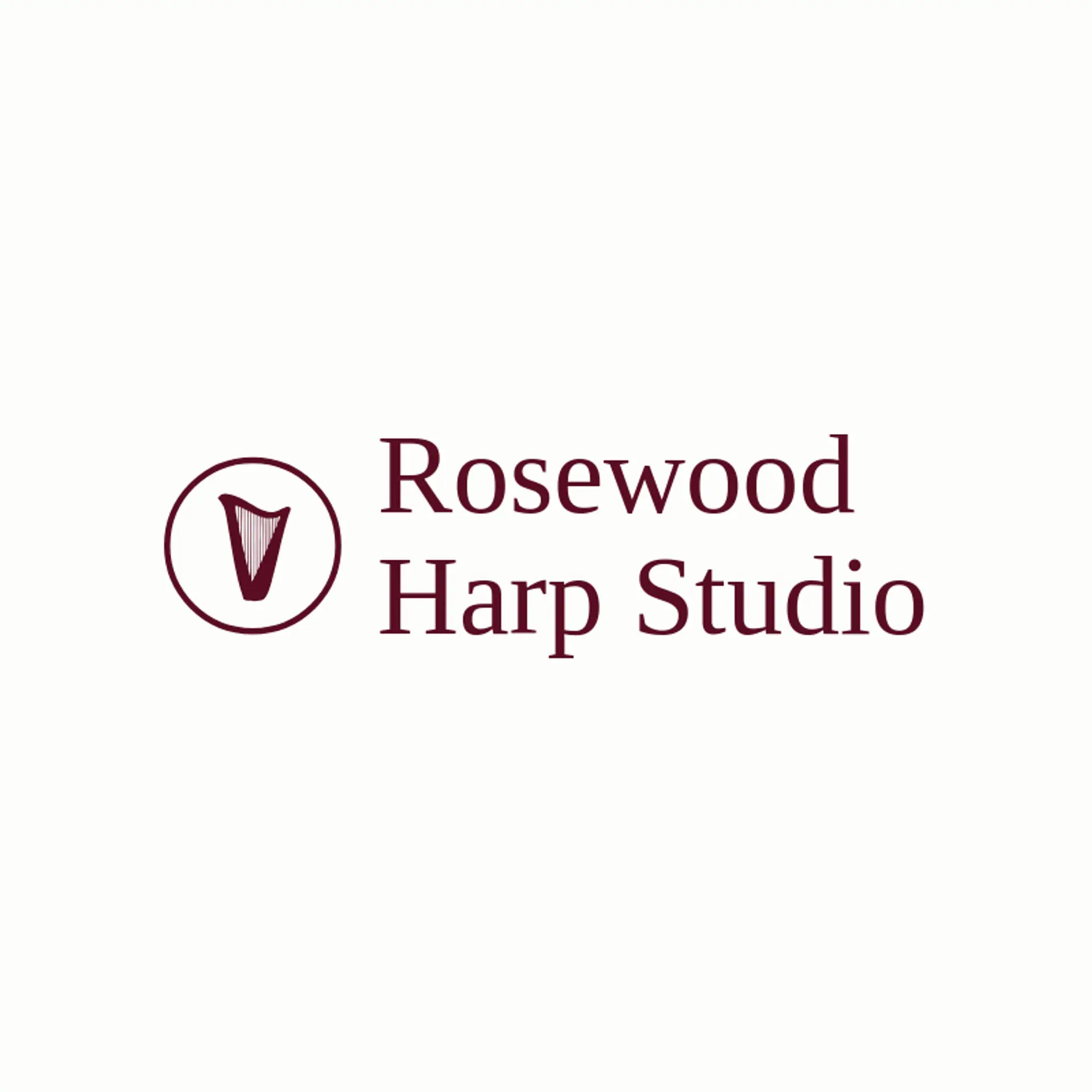 Rosewood Harp Studio logo for harp