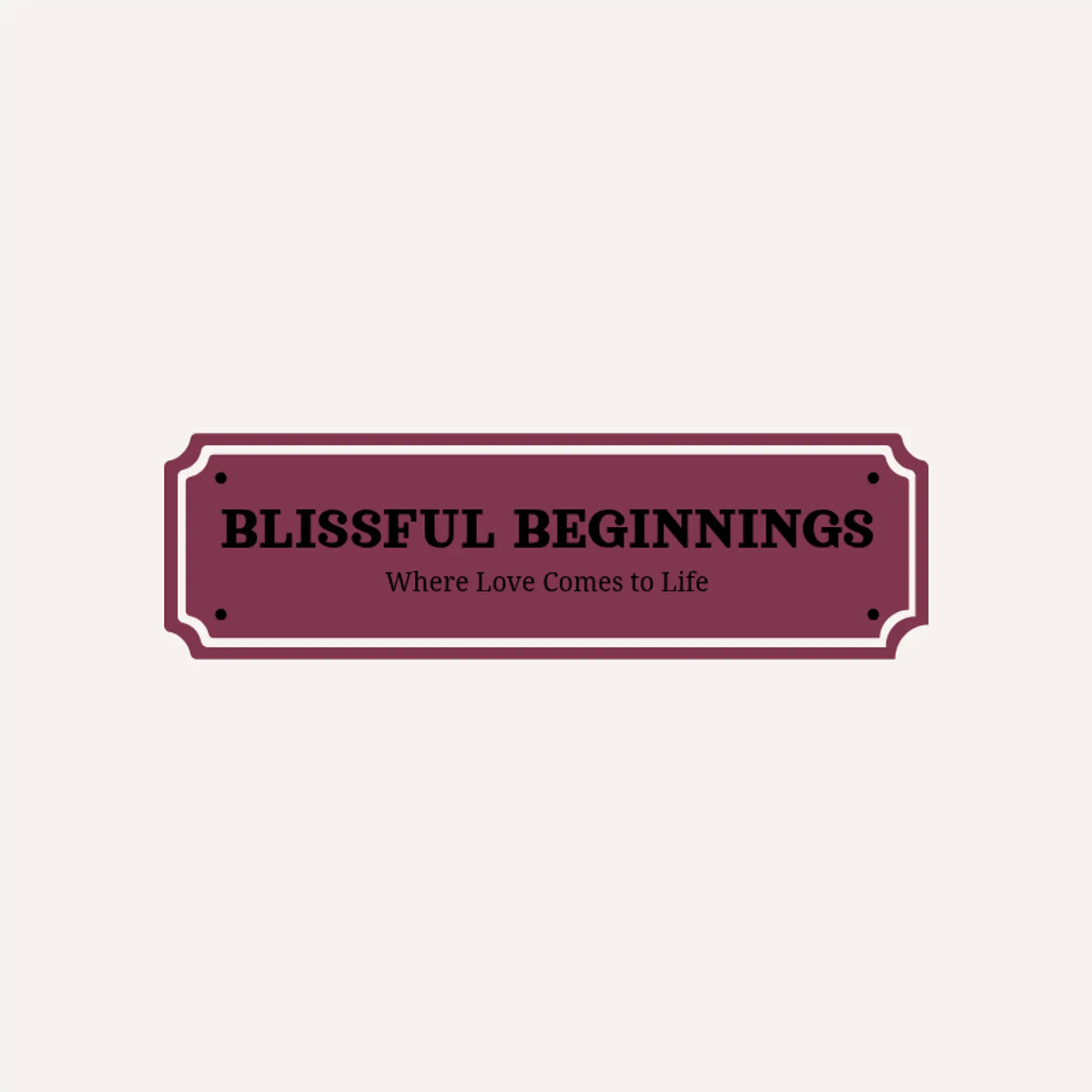 Blissful Beginnings logo for wedding service