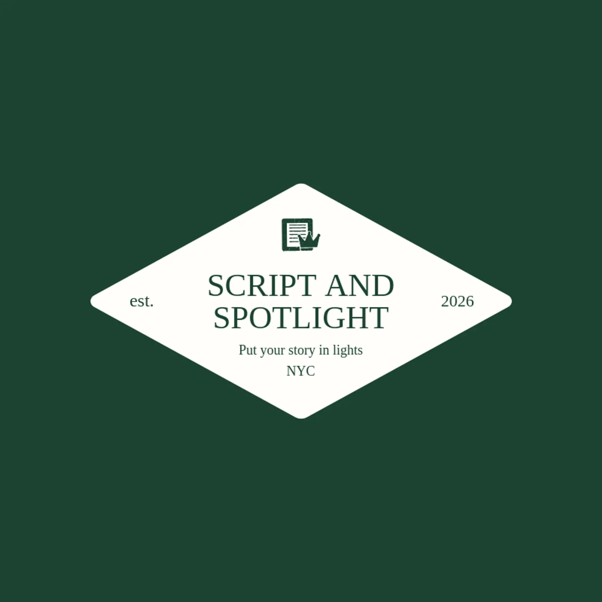 Script and Spotlight logo for theatre