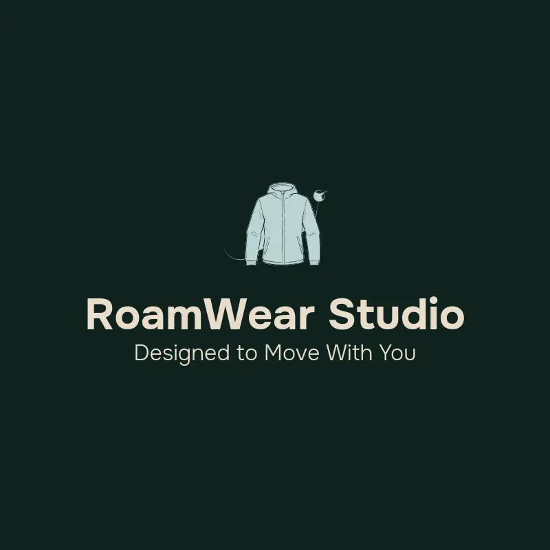 The Shopify store name RoamWear Studio as a branded logo with a single color icon