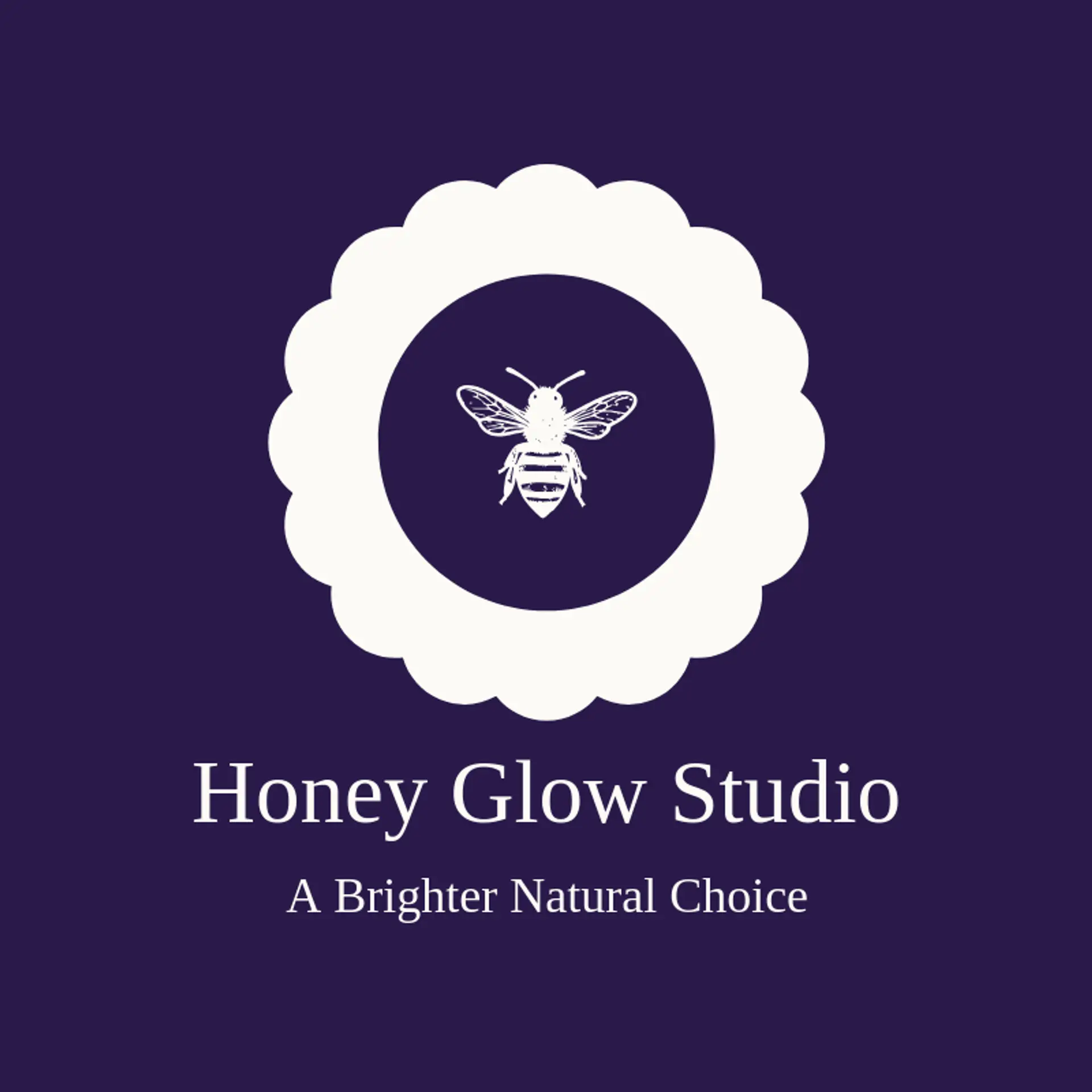 Honey Glow Studio logo for honey bee