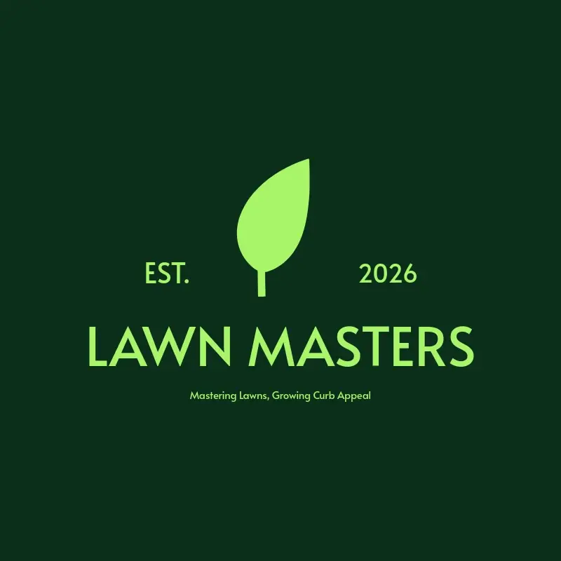 The lawn care name Lawn Masters as a branded logo with a single color icon