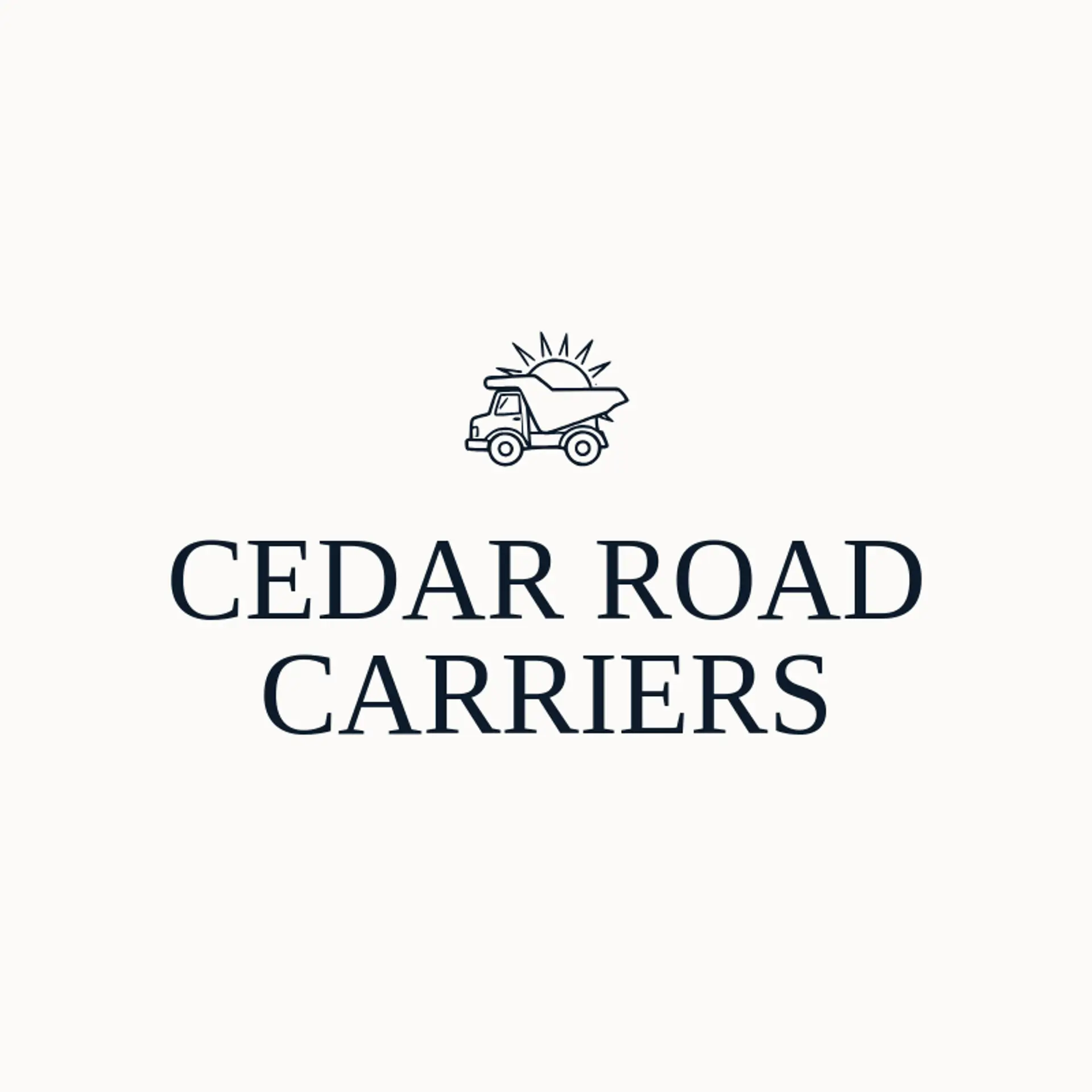 Cedar Road Carriers logo for dump truck
