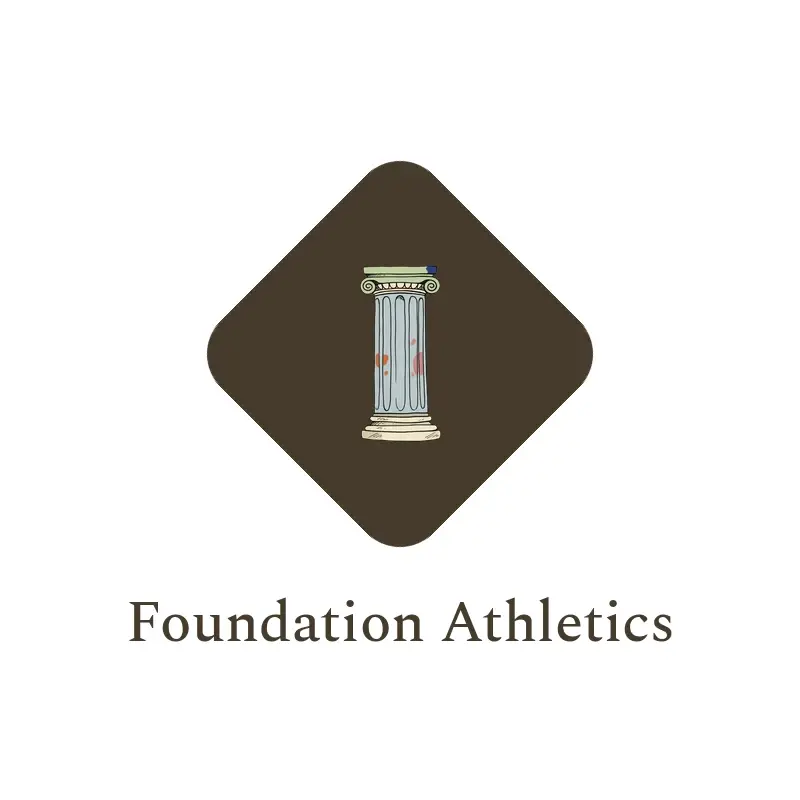 The gym name Foundation Athletics as a branded logo in an illustration style
