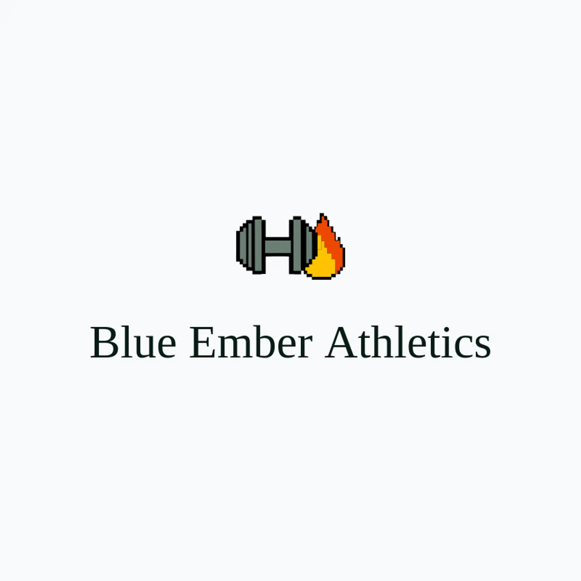 Blue Ember Athletics logo for dumbbell