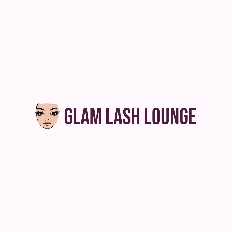The lash name Glam Lash Lounge as a branded logo with a color icon