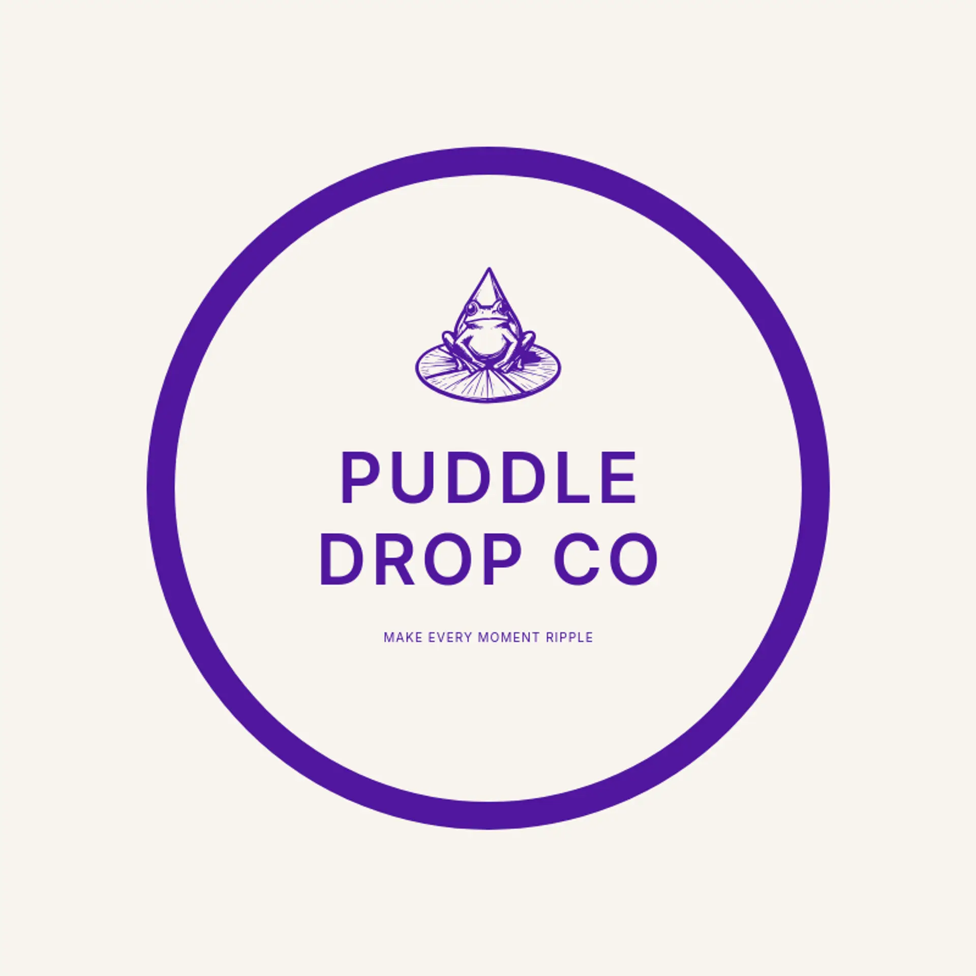 Puddle Drop Co logo for frog