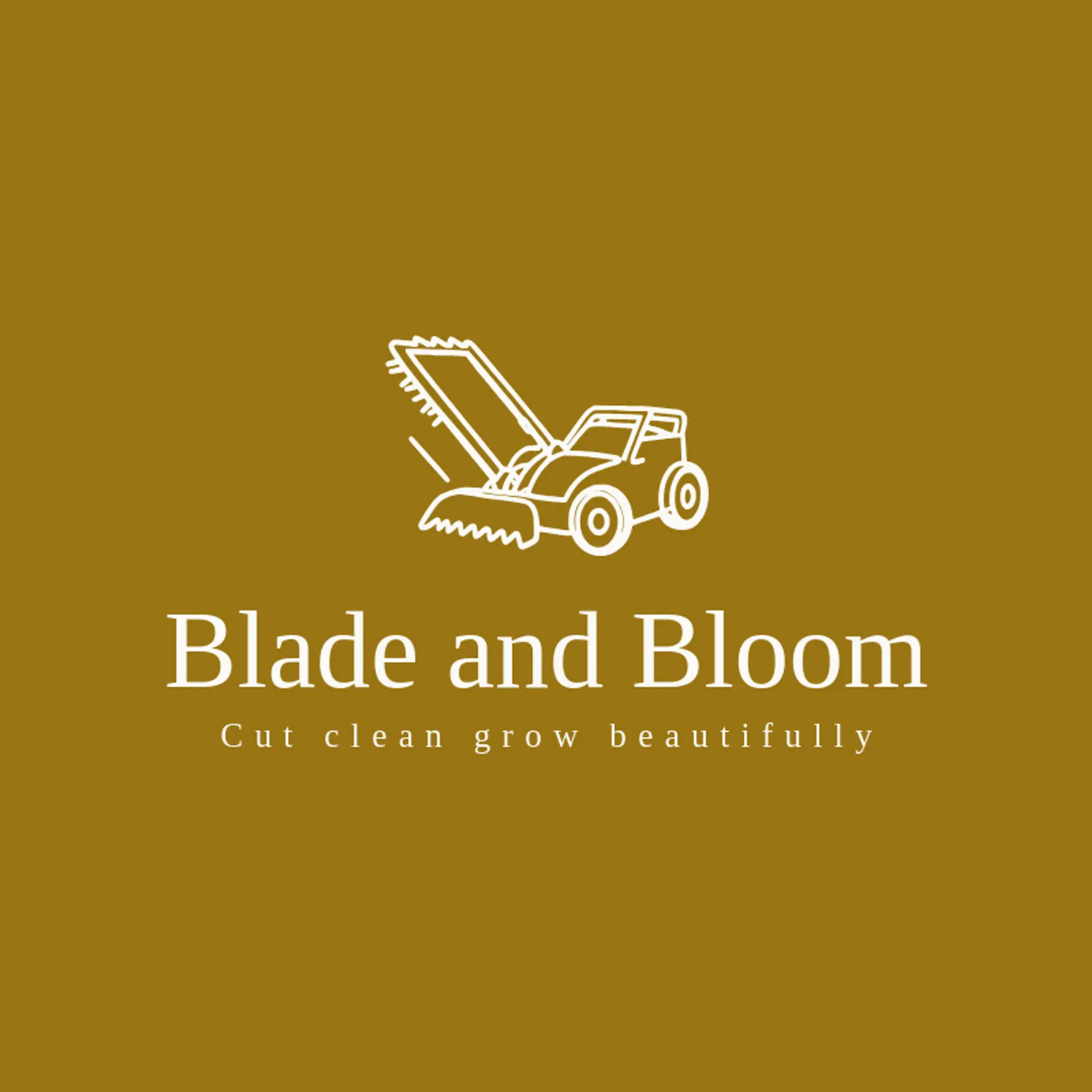 Blade and Bloom logo for lawn mower
