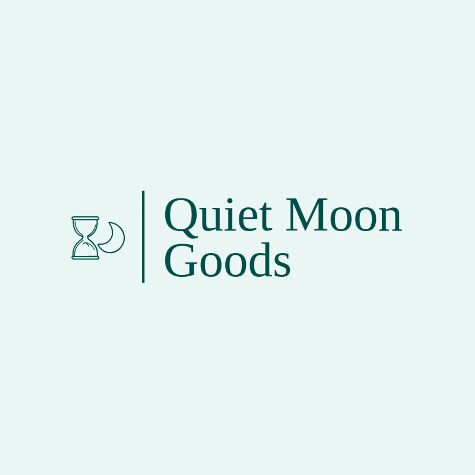 Quiet Moon Goods logo for hourglass