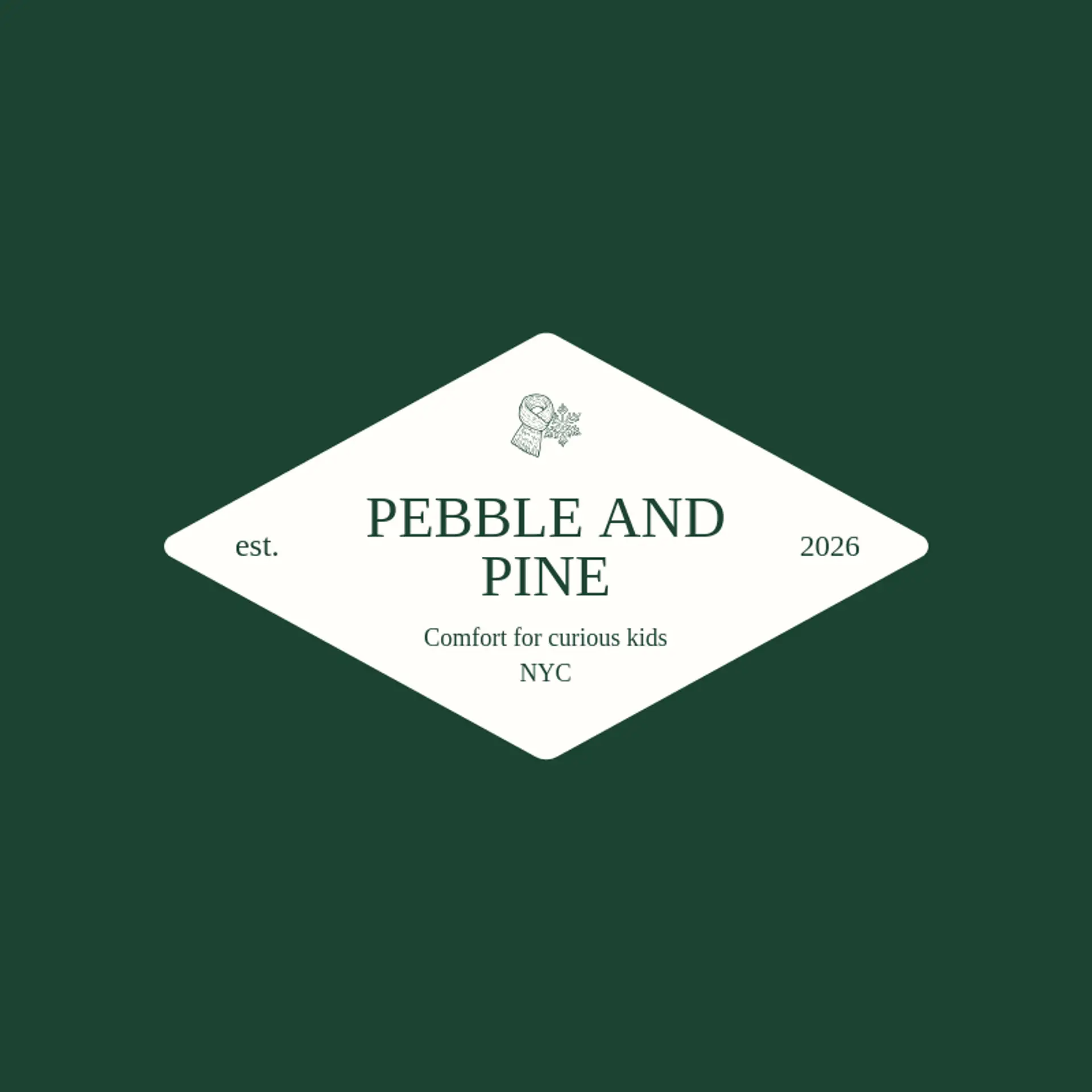 Pebble and Pine logo for kids clothing