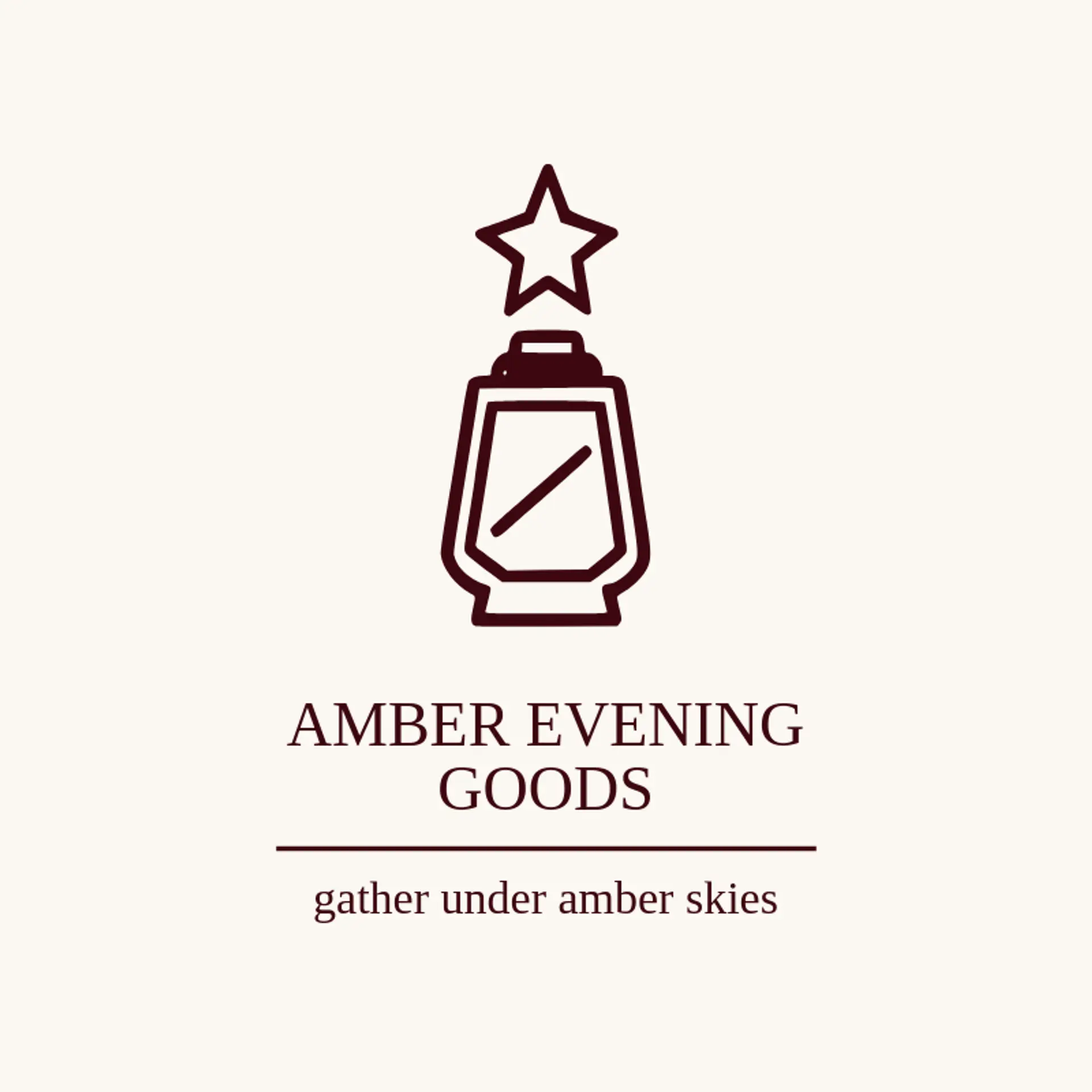Amber Evening Goods logo for lantern