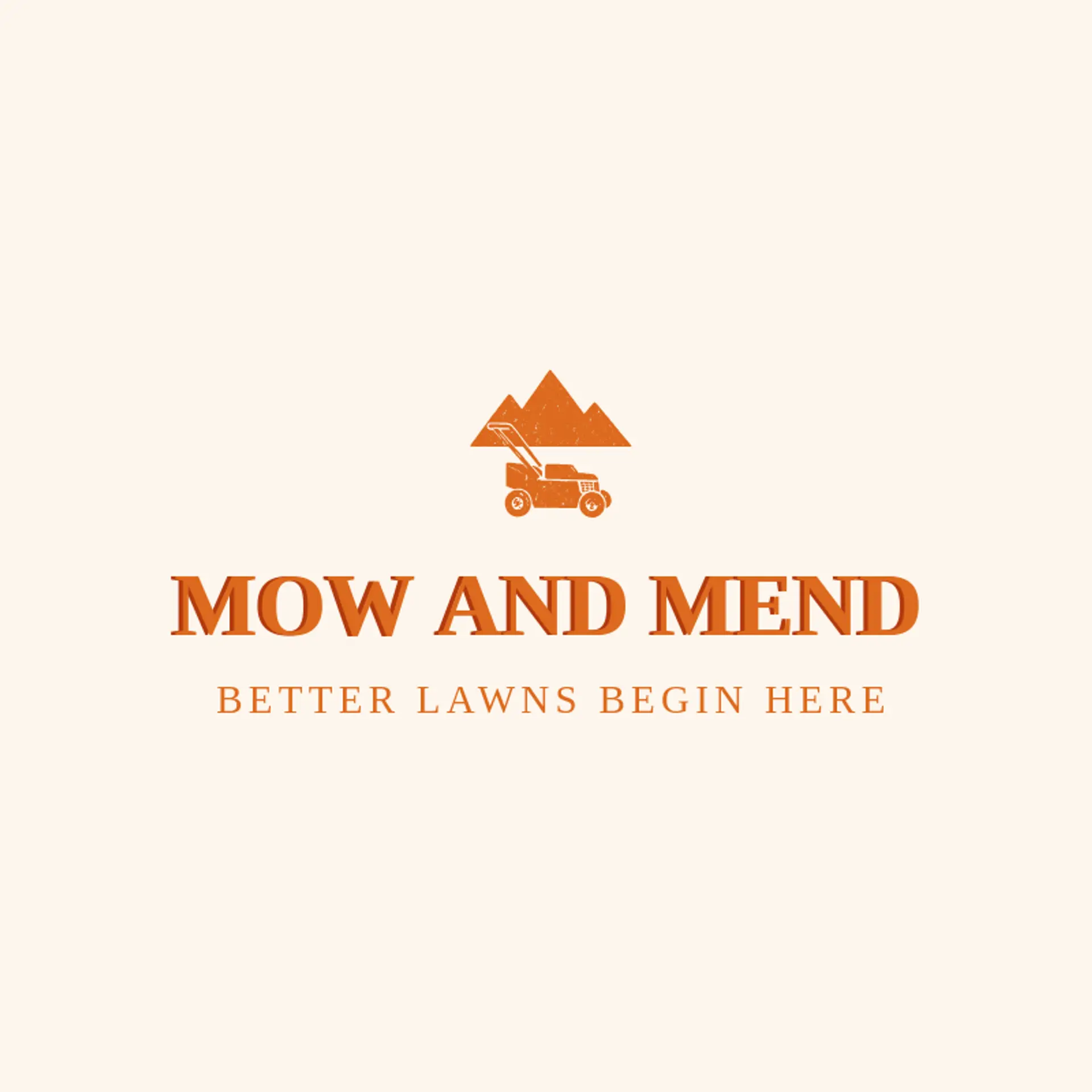 Mow And Mend logo for landscape
