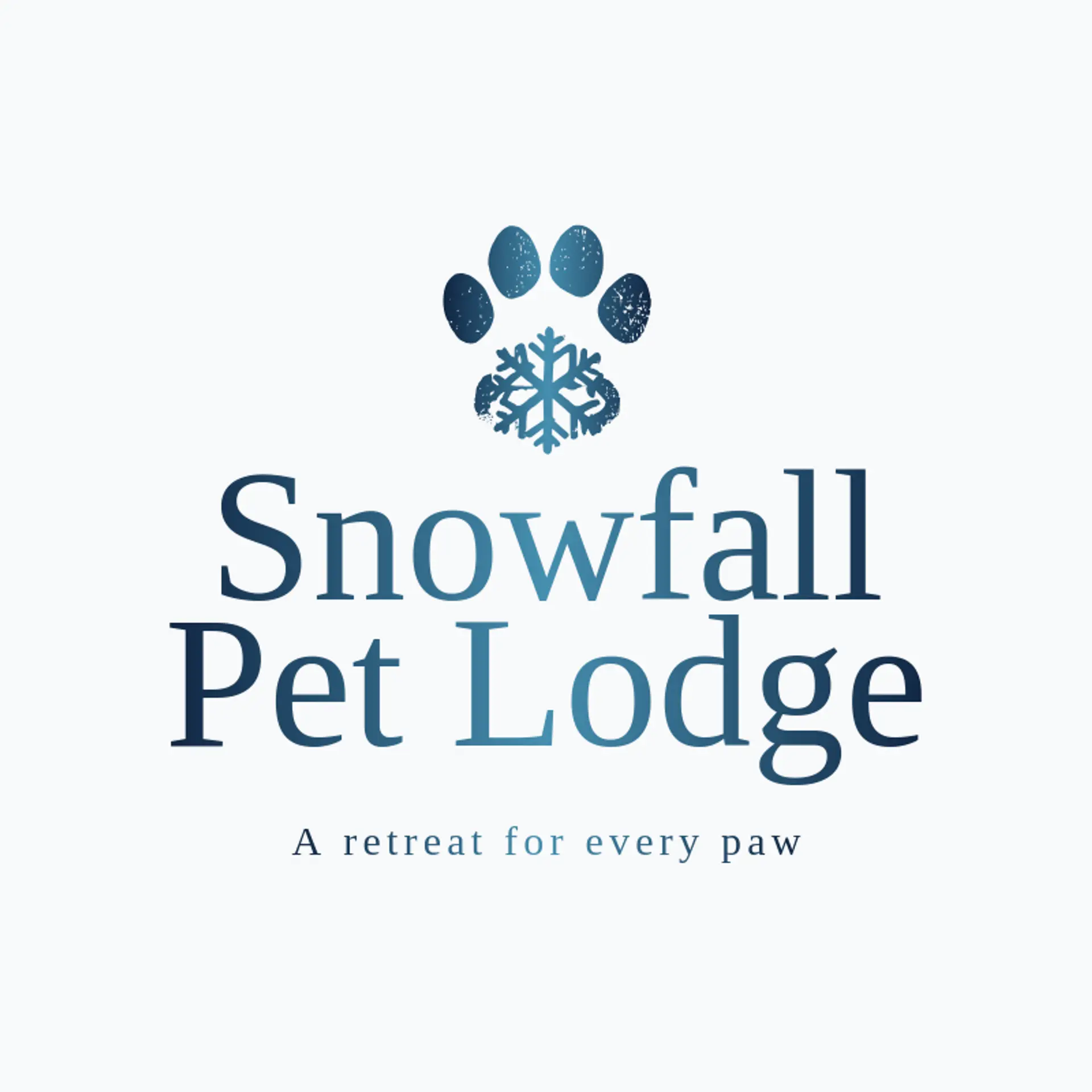 Snowfall Pet Lodge logo for winter