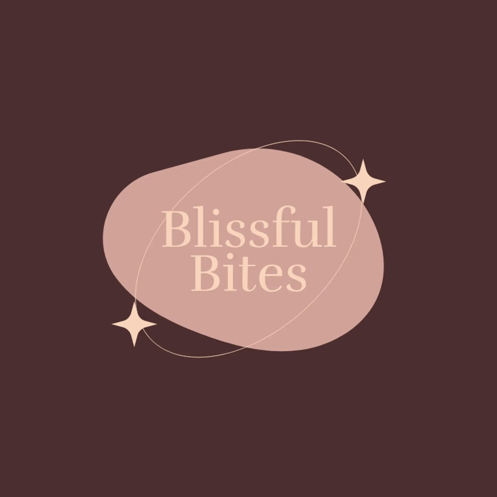 Blissful Bites logo for cake
