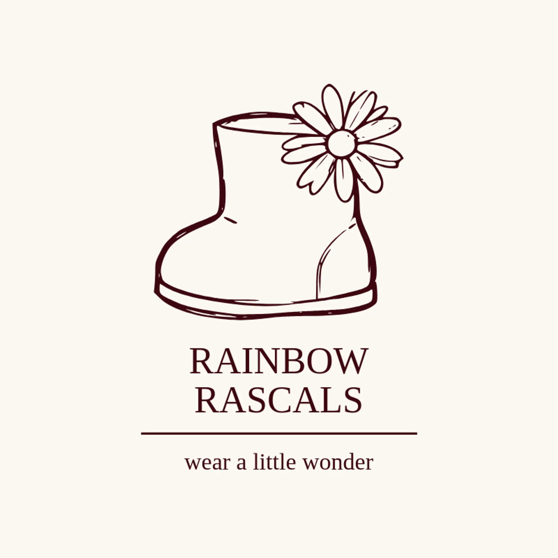 Rainbow Rascals logo for kids clothing