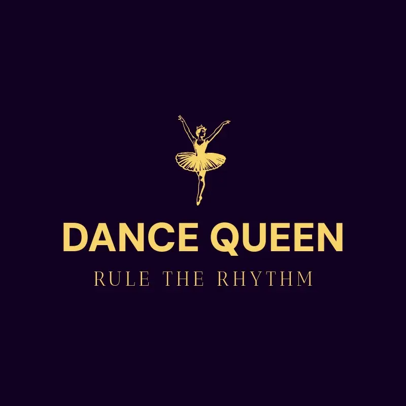The dance studio name Dance Queen as a branded logo with a single color icon