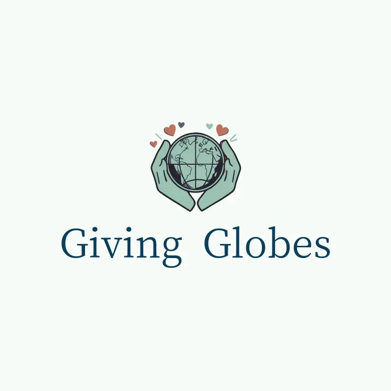 The charity name Giving Globes as a branded logo with a color icon
