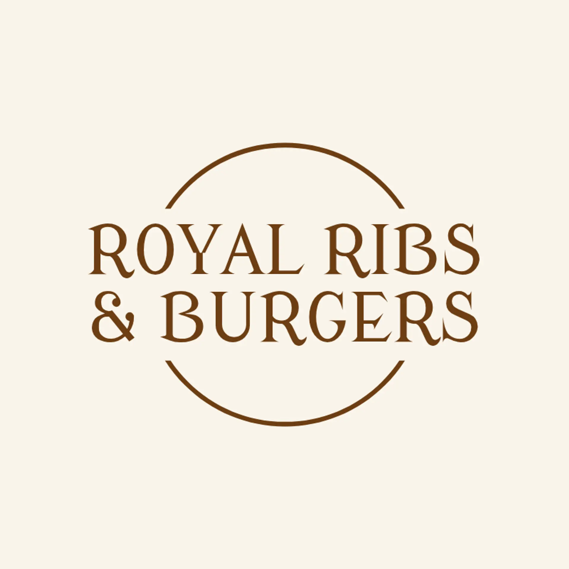 Royal Ribs & Burgers logo for burger restaurant