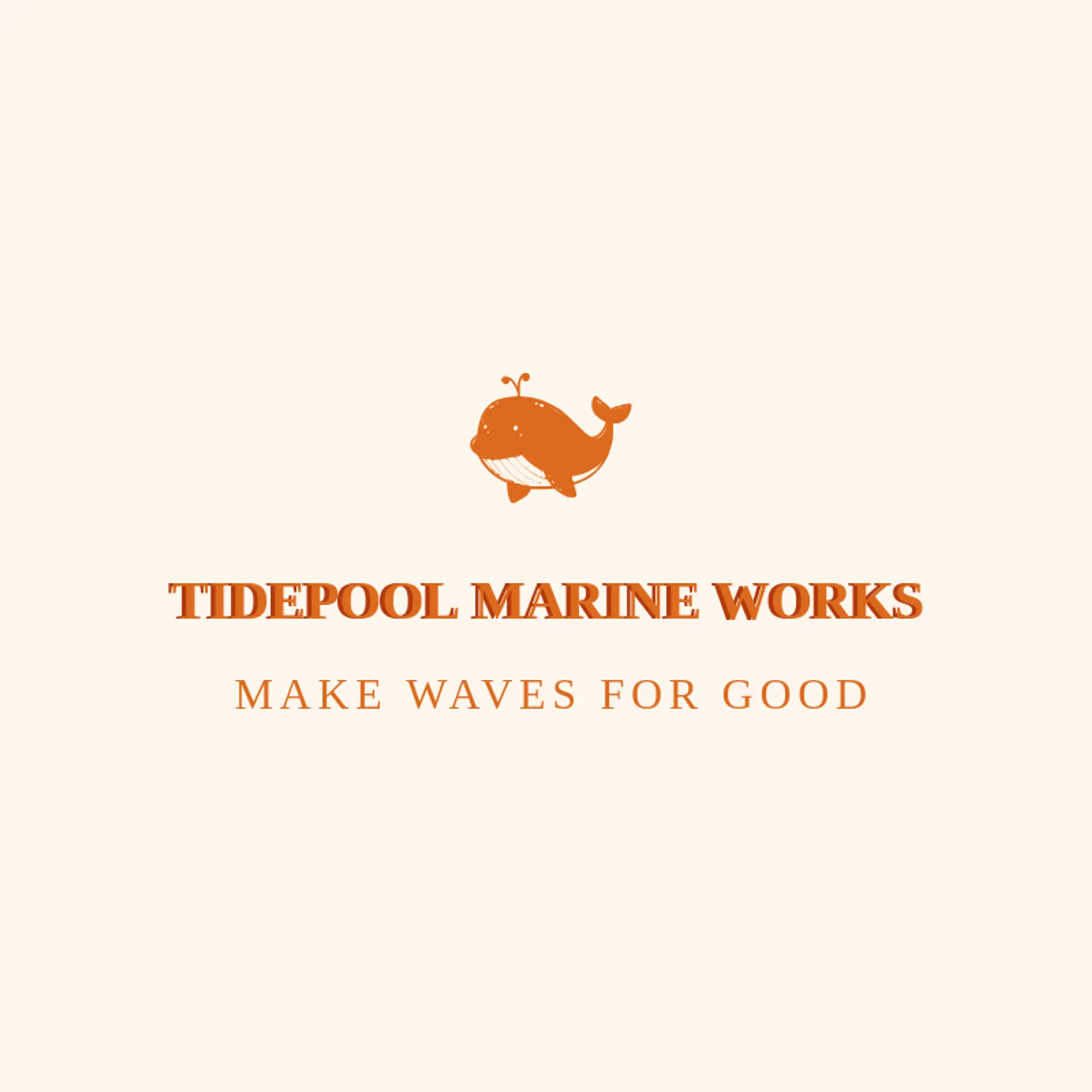Tidepool Marine Works logo for whale