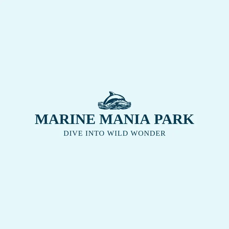 The zoo name Marine Mania Park as a branded logo with a single color icon