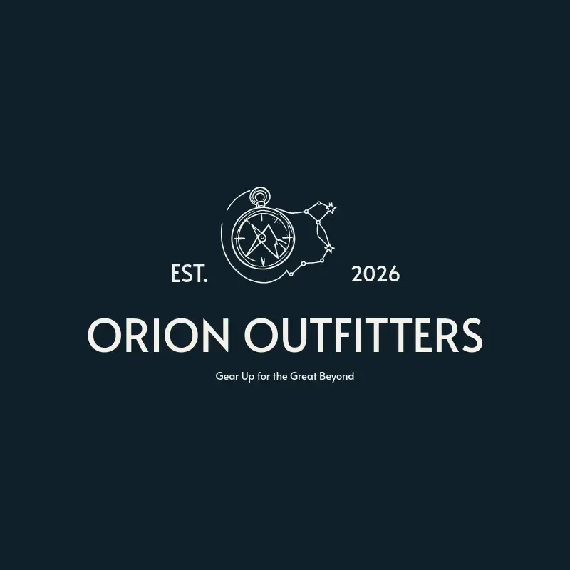 The Shopify store name Orion Outfitters as a branded logo with a single color icon