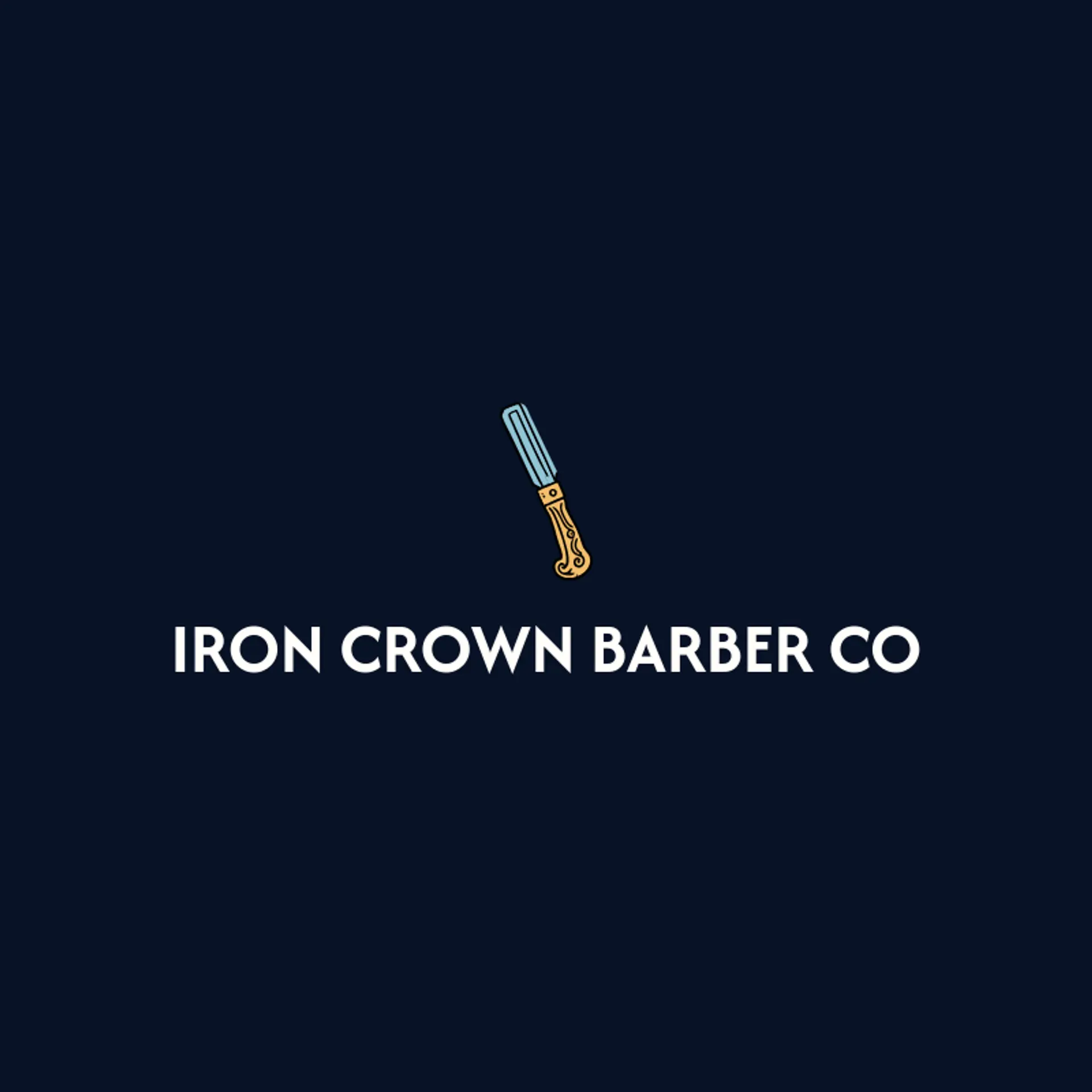 Iron Crown Barber Co logo for men salon