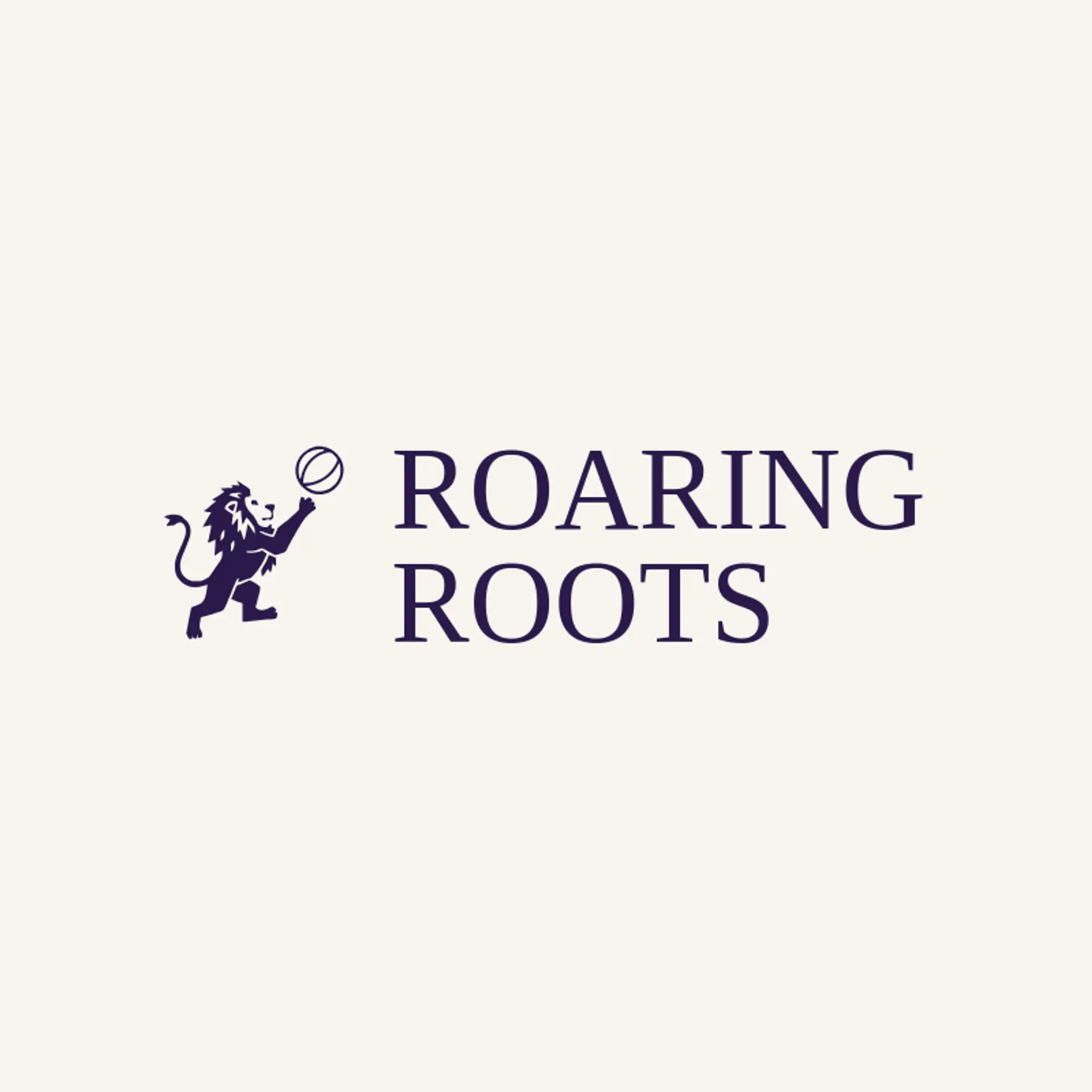 Roaring Roots logo for lion king