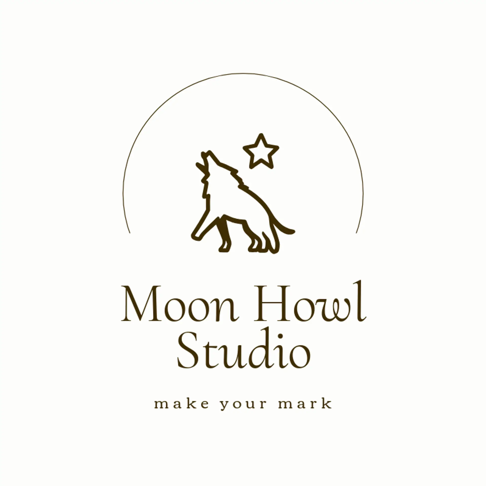Moon Howl Studio logo for wolf
