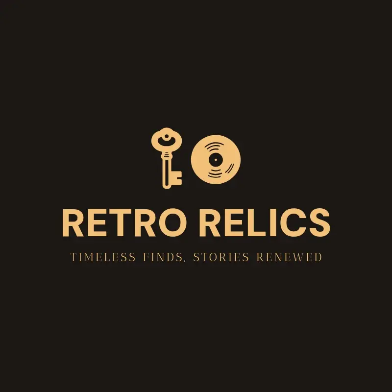 The thrift store name Retro Relics as a branded logo with a single color icon