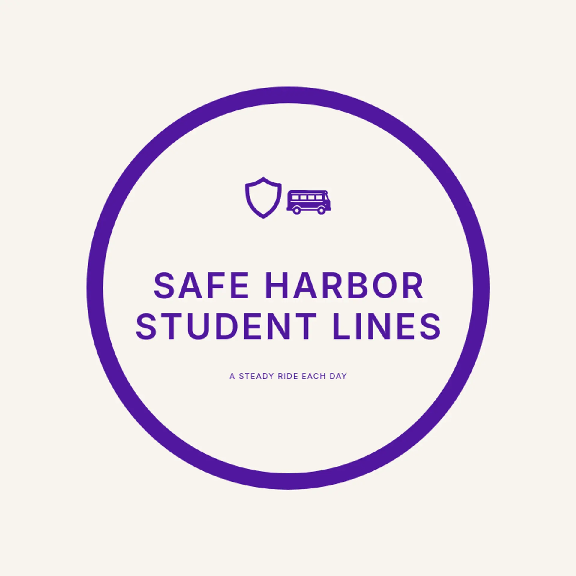 Safe Harbor Student Lines logo for school bus