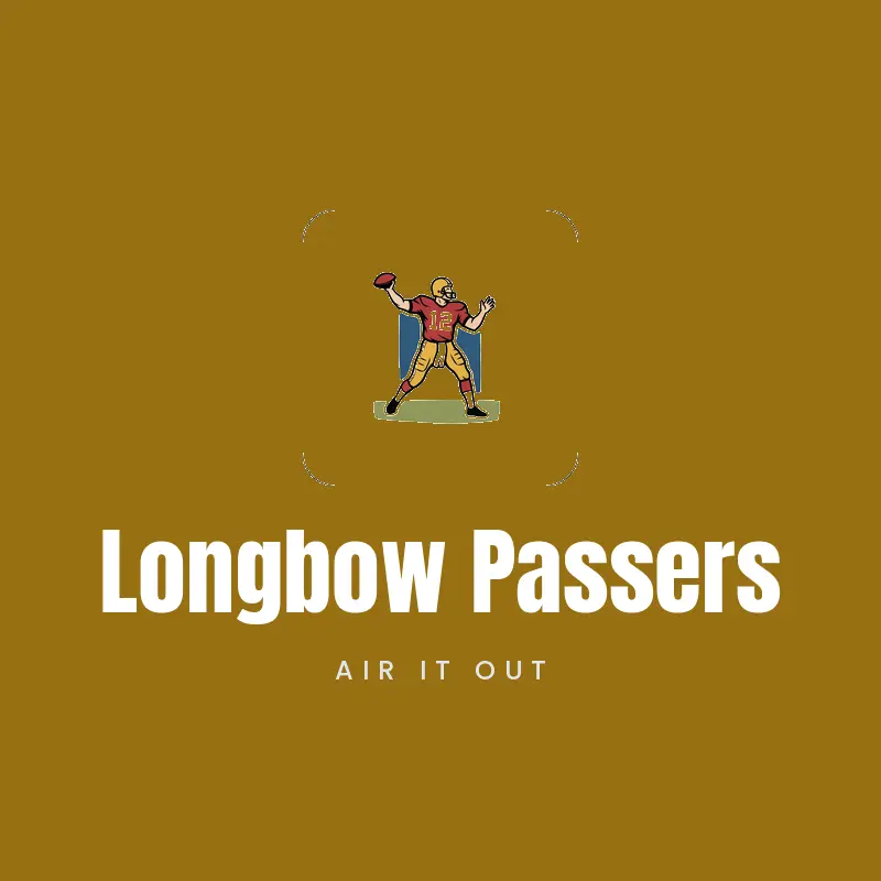 Quarterback passing football team logo for Longbow Passers