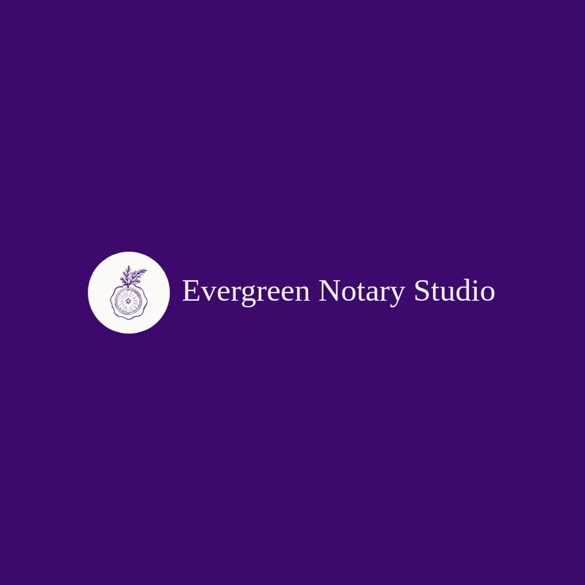 Evergreen Notary Studio logo for notary public