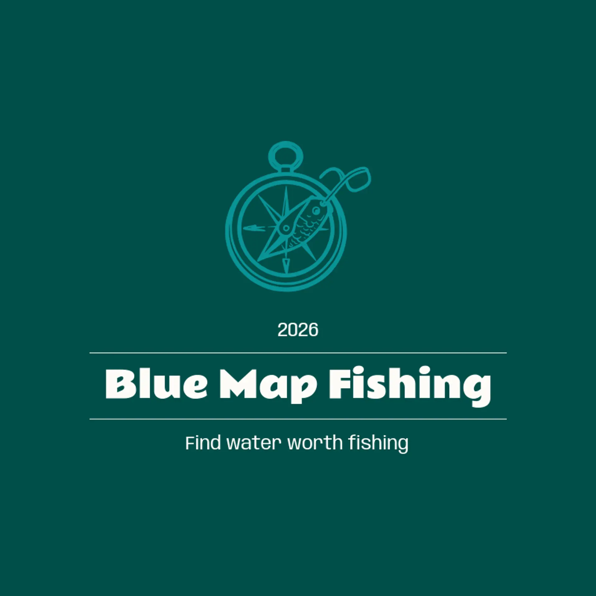 Blue Map Fishing logo for fishing