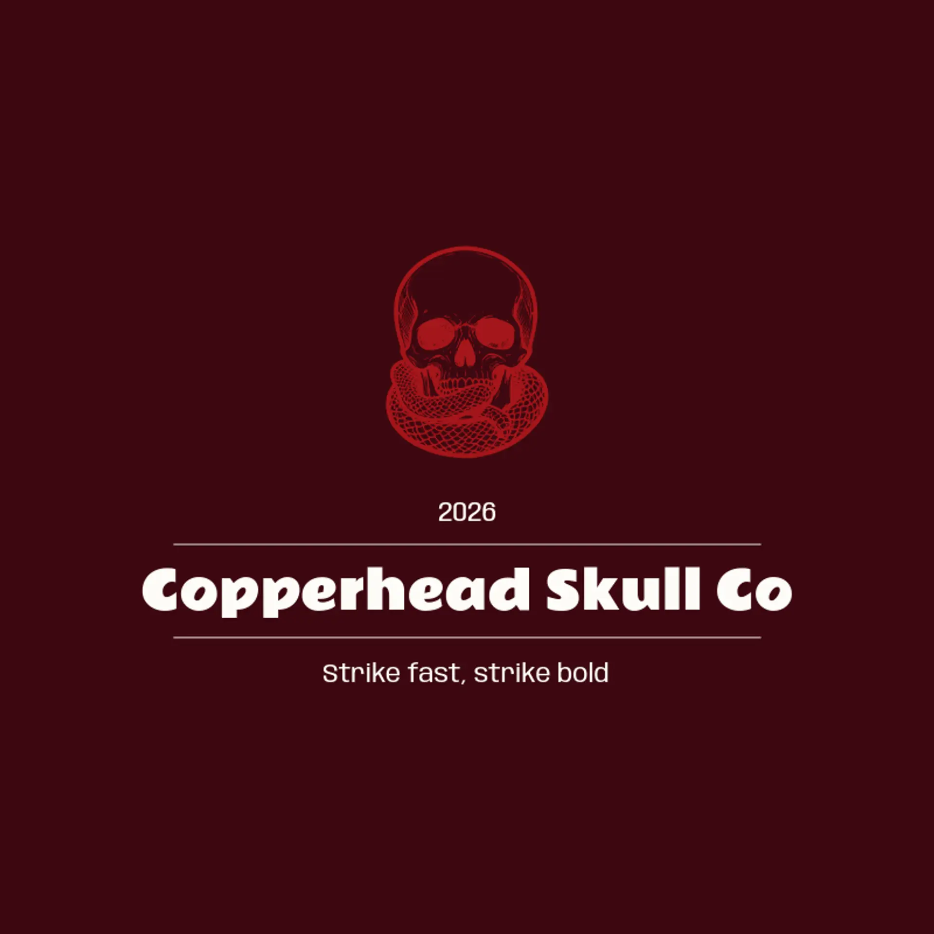 Copperhead Skull Co logo for skull