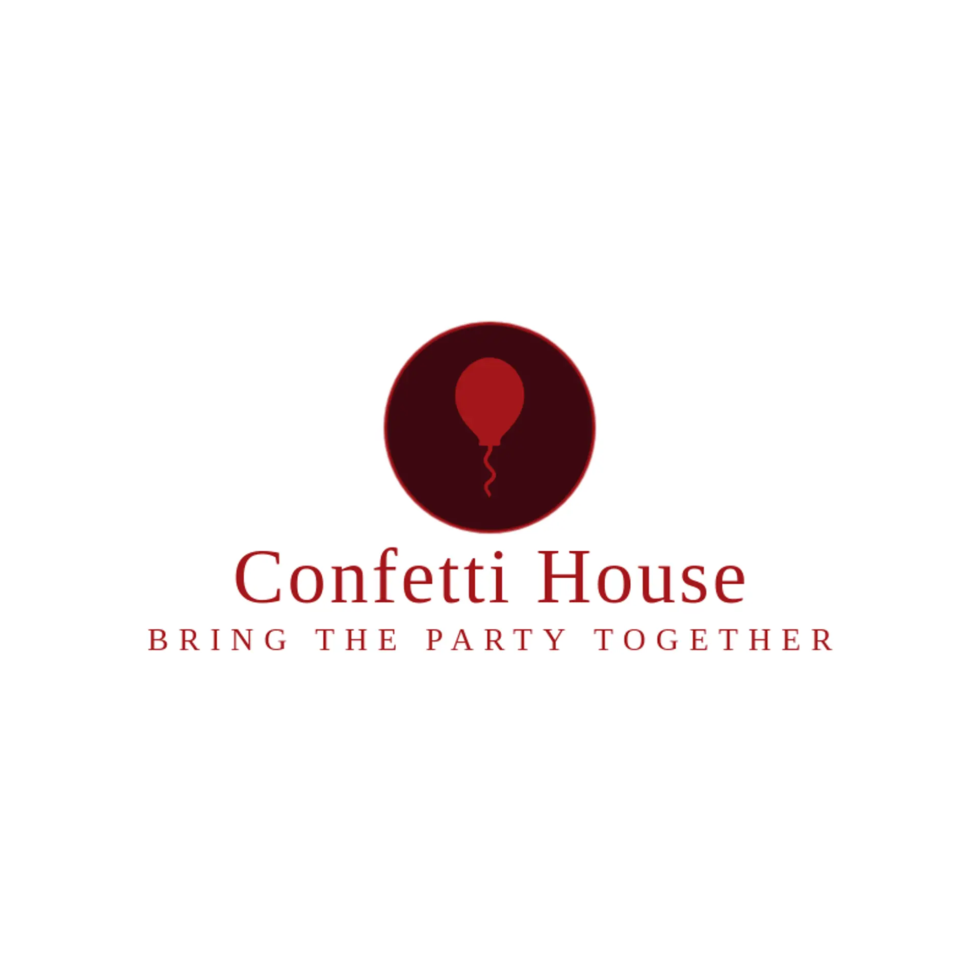 Confetti House logo for party rental