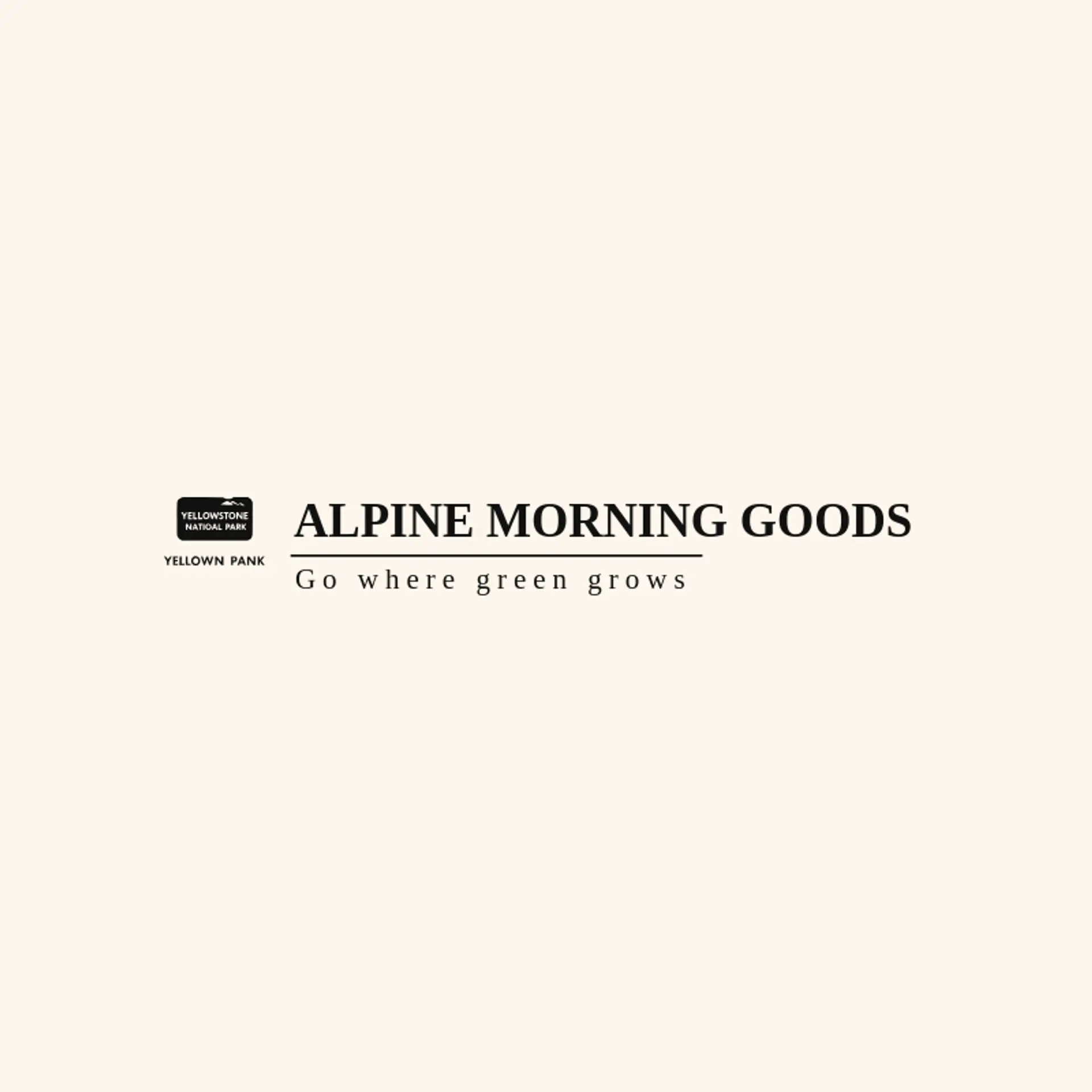 Alpine Morning Goods logo for national park